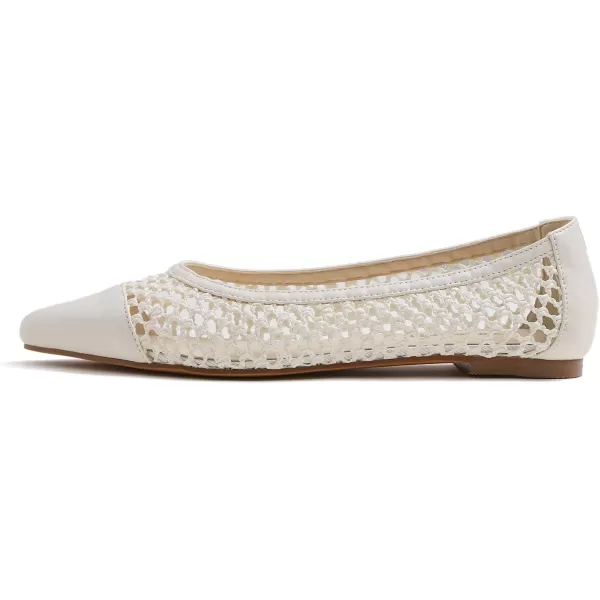 FEVERSOLE Women's Woven Pointy Fashion Cutouts Breathable Knit Flat Shoes