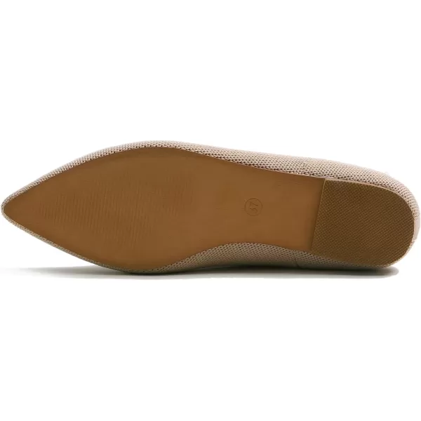 FEVERSOLE Women's Woven Pointy Fashion Cutouts Breathable Knit Flat Shoes
