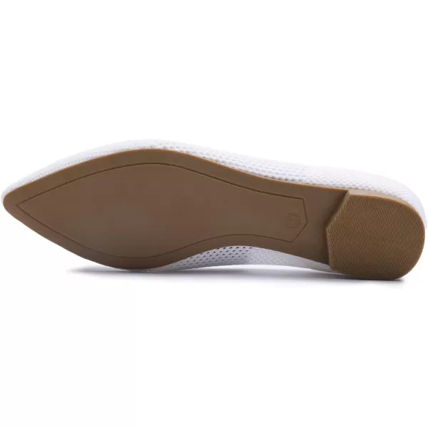 FEVERSOLE Women's Woven Pointy Fashion Cutouts Breathable Knit Flat Shoes