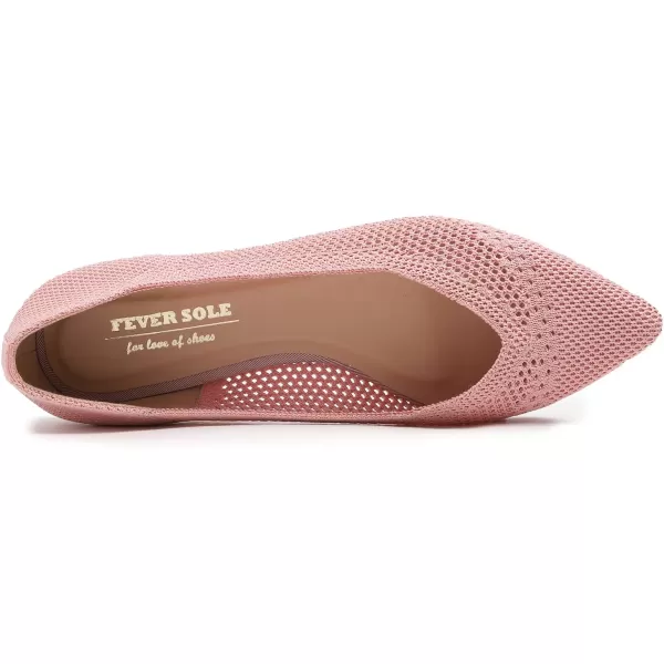 FEVERSOLE Women's Woven Pointy Fashion Cutouts Breathable Knit Flat Shoes