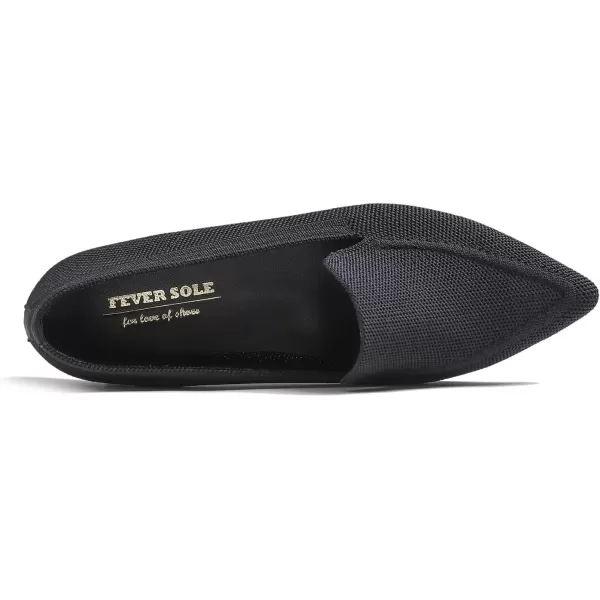 FEVERSOLE Women's Woven Pointy Fashion Cutouts Breathable Knit Flat Shoes
