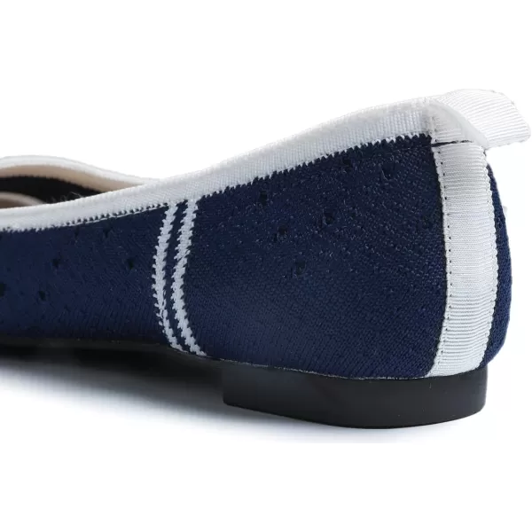 FEVERSOLE Women's Woven Pointy Fashion Cutouts Breathable Knit Flat Shoes