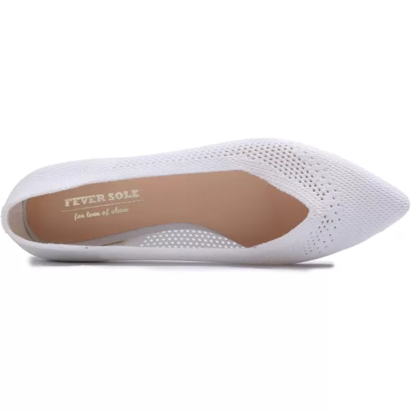 FEVERSOLE Women's Woven Pointy Fashion Cutouts Breathable Knit Flat Shoes