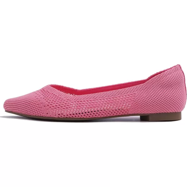 FEVERSOLE Women's Woven Pointy Fashion Cutouts Breathable Knit Flat Shoes