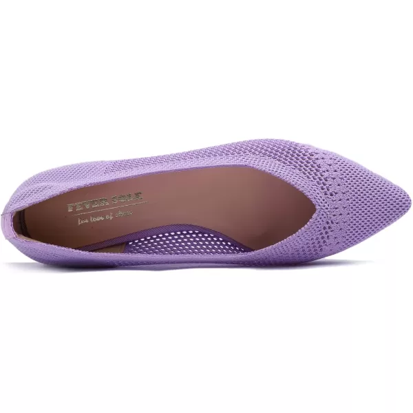 FEVERSOLE Women's Woven Pointy Fashion Cutouts Breathable Knit Flat Shoes