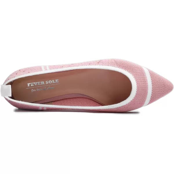 FEVERSOLE Women's Woven Pointy Fashion Cutouts Breathable Knit Flat Shoes