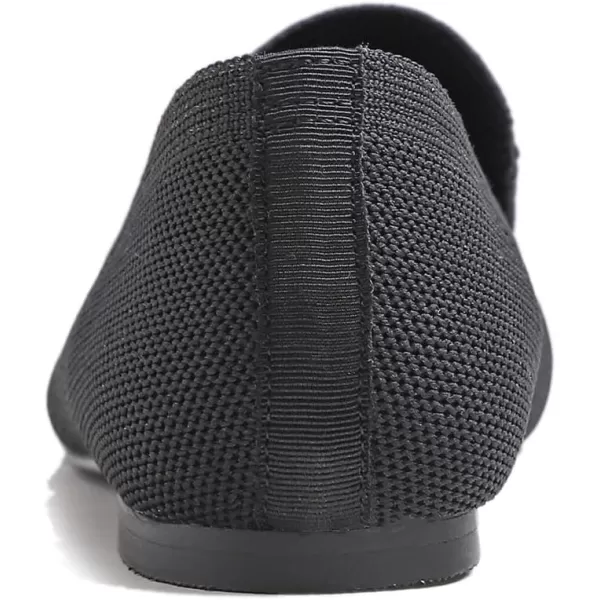 FEVERSOLE Women's Woven Pointy Fashion Cutouts Breathable Knit Flat Shoes