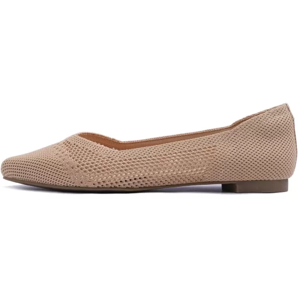 FEVERSOLE Women's Woven Pointy Fashion Cutouts Breathable Knit Flat Shoes