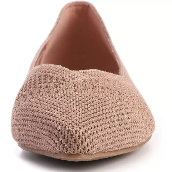 FEVERSOLE Women's Woven Pointy Fashion Cutouts Breathable Knit Flat Shoes
