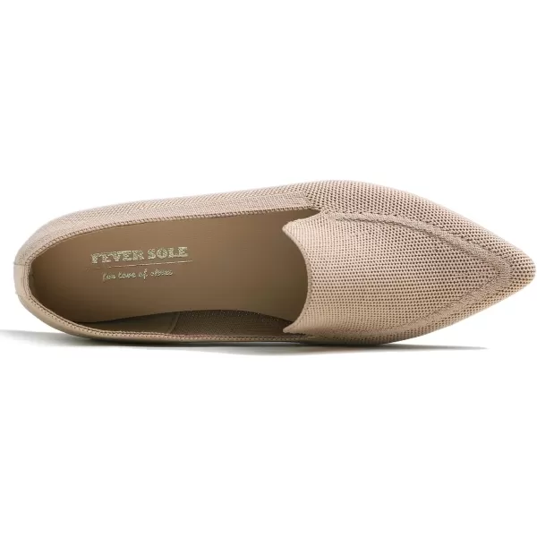 FEVERSOLE Women's Woven Pointy Fashion Cutouts Breathable Knit Flat Shoes