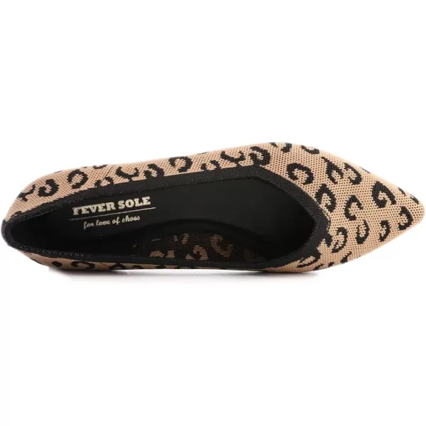 FEVERSOLE Women's Woven Pointy Fashion Cutouts Breathable Knit Flat Shoes