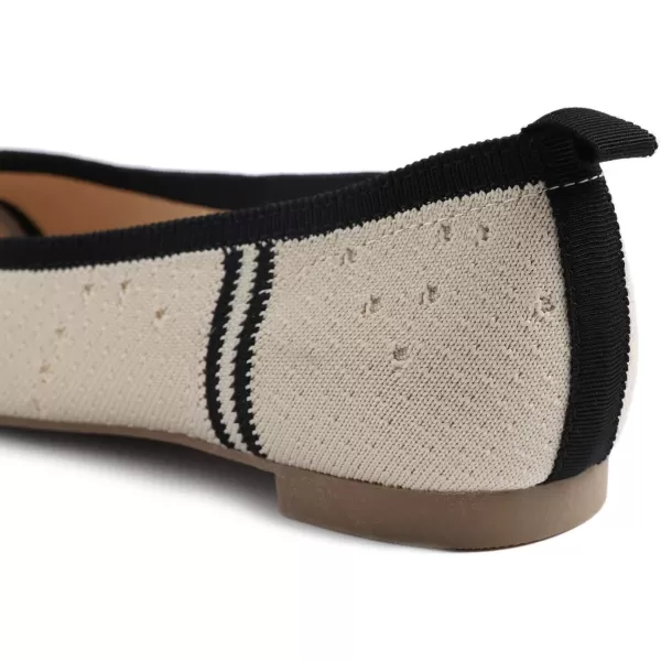 FEVERSOLE Women's Woven Pointy Fashion Cutouts Breathable Knit Flat Shoes