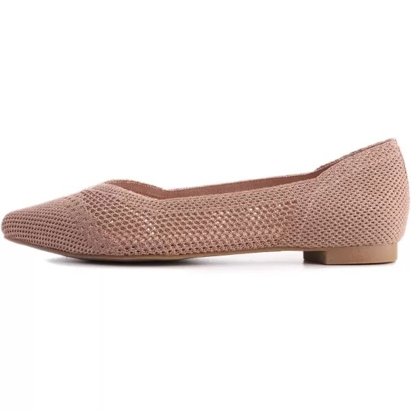 FEVERSOLE Women's Woven Pointy Fashion Cutouts Breathable Knit Flat Shoes