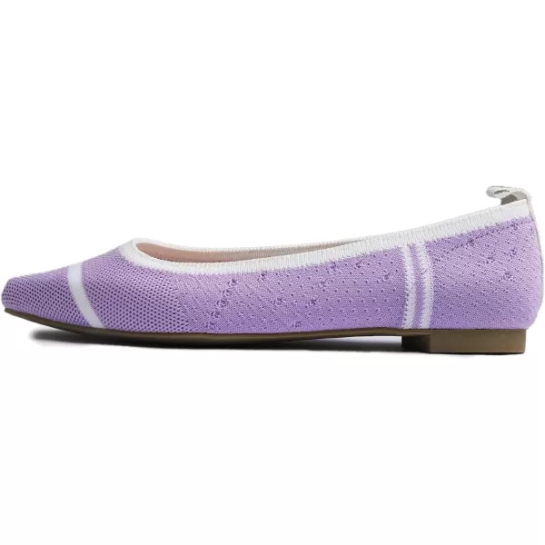 FEVERSOLE Women's Woven Pointy Fashion Cutouts Breathable Knit Flat Shoes