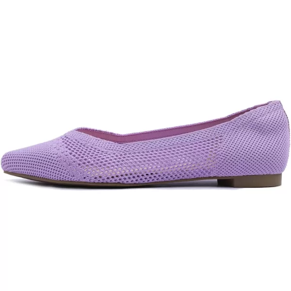 FEVERSOLE Women's Woven Pointy Fashion Cutouts Breathable Knit Flat Shoes