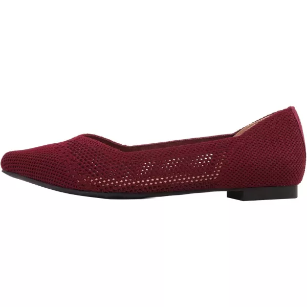 FEVERSOLE Women's Woven Pointy Fashion Cutouts Breathable Knit Flat Shoes