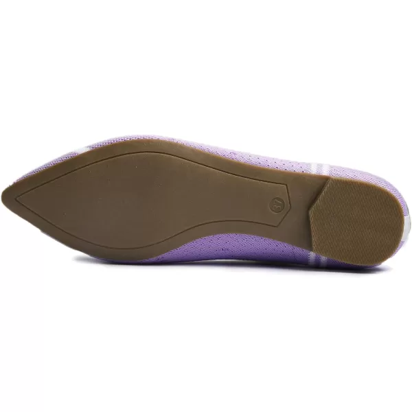 FEVERSOLE Women's Woven Pointy Fashion Cutouts Breathable Knit Flat Shoes