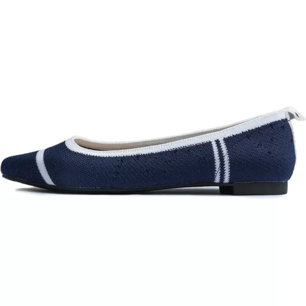 FEVERSOLE Women's Woven Pointy Fashion Cutouts Breathable Knit Flat Shoes