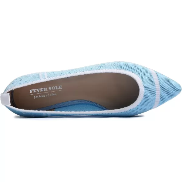 FEVERSOLE Women's Woven Pointy Fashion Cutouts Breathable Knit Flat Shoes