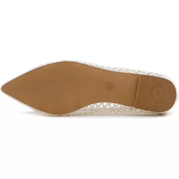 FEVERSOLE Women's Woven Pointy Fashion Cutouts Breathable Knit Flat Shoes