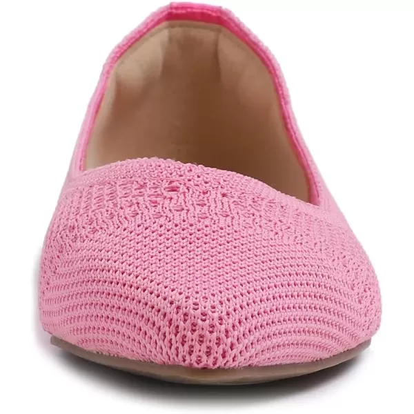 FEVERSOLE Women's Woven Pointy Fashion Cutouts Breathable Knit Flat Shoes