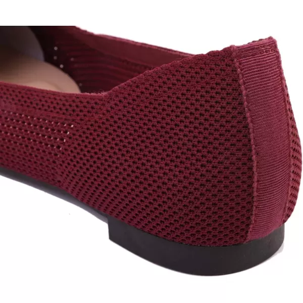 FEVERSOLE Women's Woven Pointy Fashion Cutouts Breathable Knit Flat Shoes