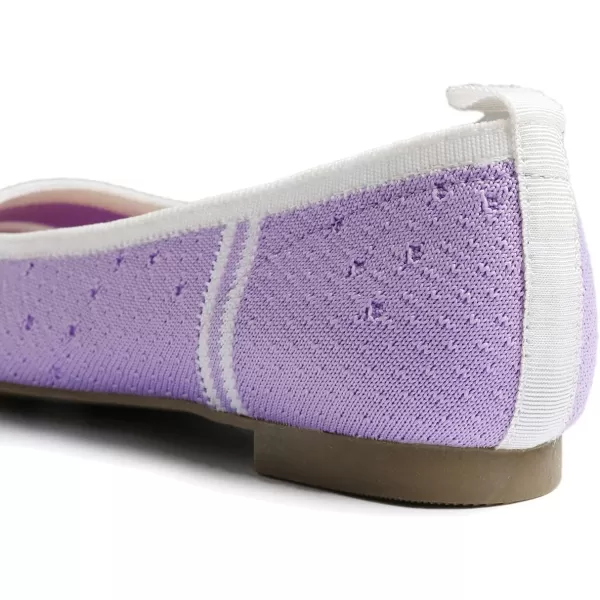 FEVERSOLE Women's Woven Pointy Fashion Cutouts Breathable Knit Flat Shoes
