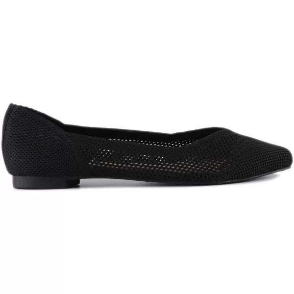 FEVERSOLE Women's Woven Pointy Fashion Cutouts Breathable Knit Flat Shoes