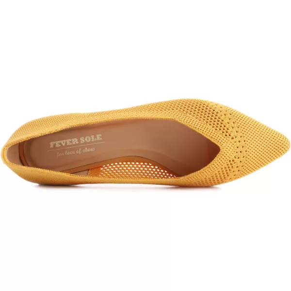 FEVERSOLE Women's Woven Pointy Fashion Cutouts Breathable Knit Flat Shoes