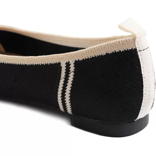 FEVERSOLE Women's Woven Pointy Fashion Cutouts Breathable Knit Flat Shoes
