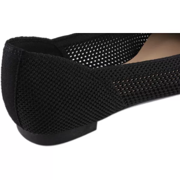 FEVERSOLE Women's Woven Pointy Fashion Cutouts Breathable Knit Flat Shoes