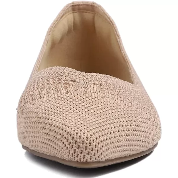 FEVERSOLE Women's Woven Pointy Fashion Cutouts Breathable Knit Flat Shoes
