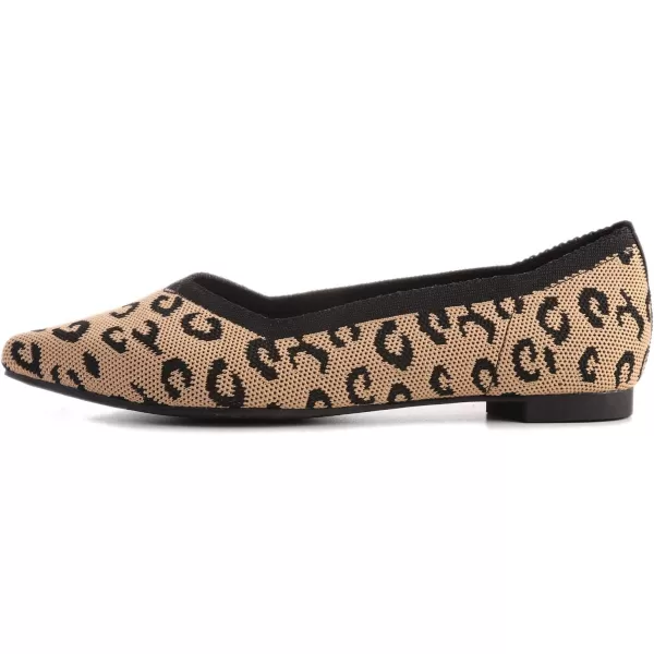 FEVERSOLE Women's Woven Pointy Fashion Cutouts Breathable Knit Flat Shoes