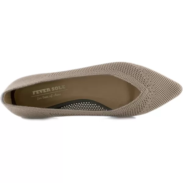 FEVERSOLE Women's Woven Pointy Fashion Cutouts Breathable Knit Flat Shoes