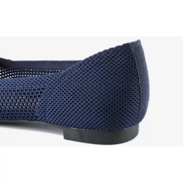 FEVERSOLE Women's Woven Pointy Fashion Cutouts Breathable Knit Flat Shoes