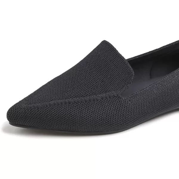 FEVERSOLE Women's Woven Pointy Fashion Cutouts Breathable Knit Flat Shoes