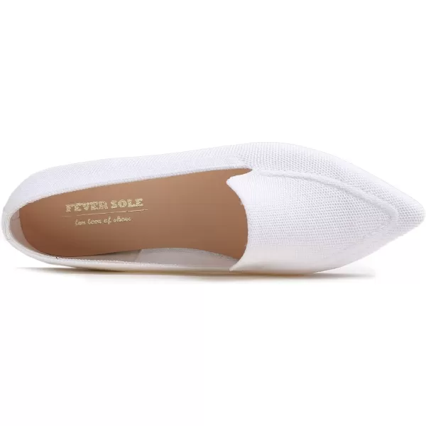 FEVERSOLE Women's Woven Pointy Fashion Cutouts Breathable Knit Flat Shoes