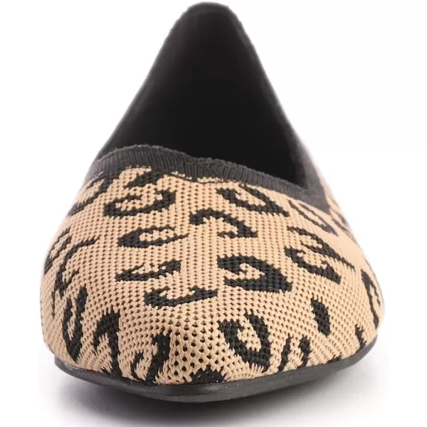 FEVERSOLE Women's Woven Pointy Fashion Cutouts Breathable Knit Flat Shoes