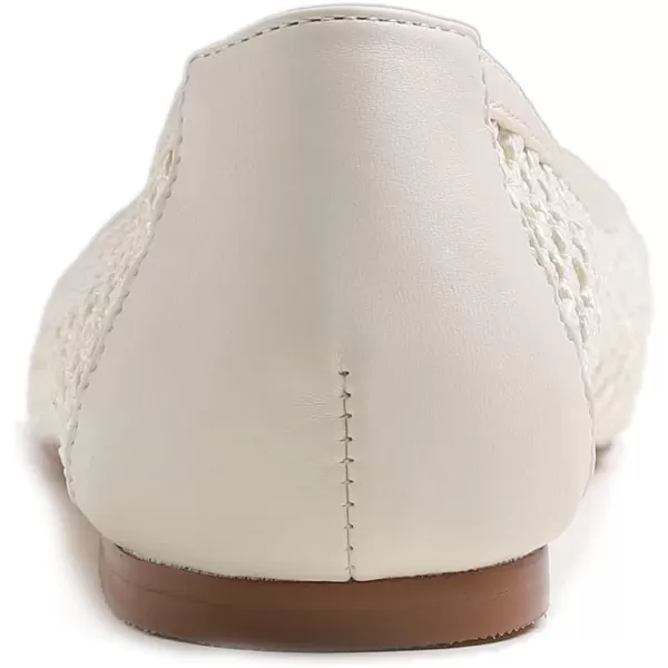 FEVERSOLE Women's Woven Pointy Fashion Cutouts Breathable Knit Flat Shoes