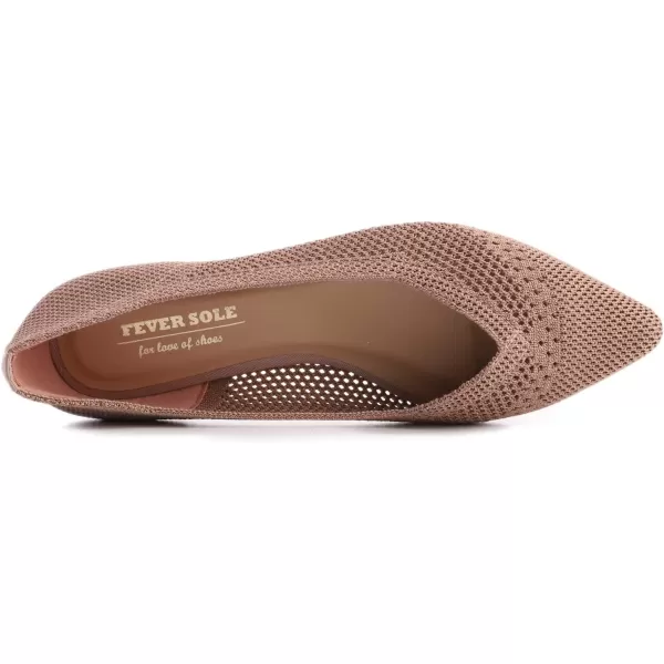 FEVERSOLE Women's Woven Pointy Fashion Cutouts Breathable Knit Flat Shoes
