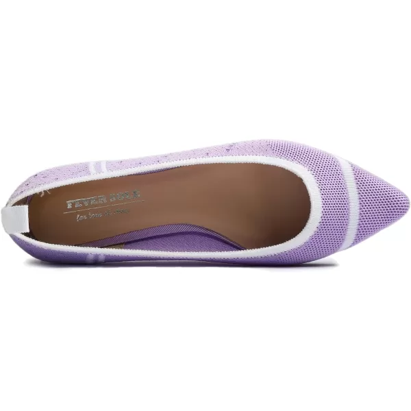 FEVERSOLE Women's Woven Pointy Fashion Cutouts Breathable Knit Flat Shoes