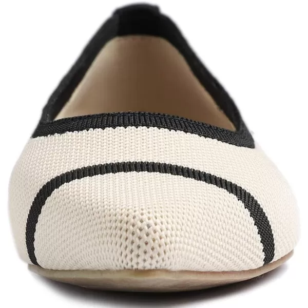 FEVERSOLE Women's Woven Pointy Fashion Cutouts Breathable Knit Flat Shoes