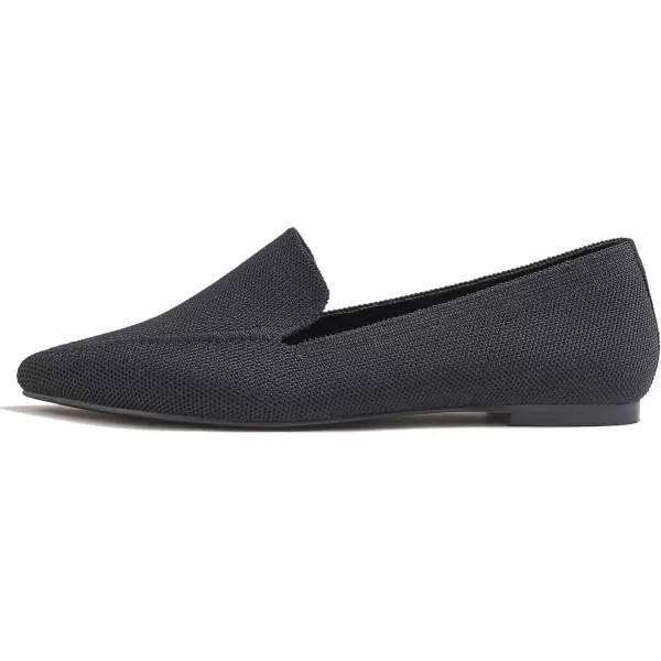 FEVERSOLE Women's Woven Pointy Fashion Cutouts Breathable Knit Flat Shoes