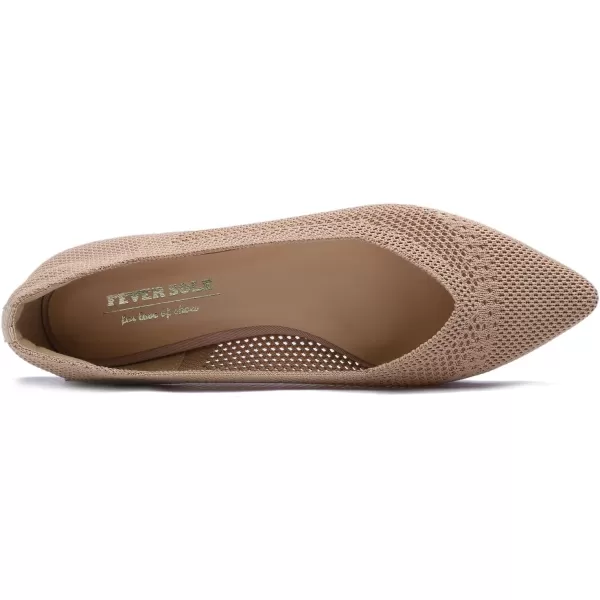 FEVERSOLE Women's Woven Pointy Fashion Cutouts Breathable Knit Flat Shoes