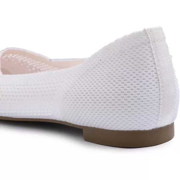 FEVERSOLE Women's Woven Pointy Fashion Cutouts Breathable Knit Flat Shoes
