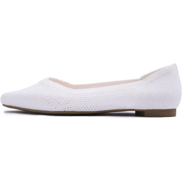 FEVERSOLE Women's Woven Pointy Fashion Cutouts Breathable Knit Flat Shoes