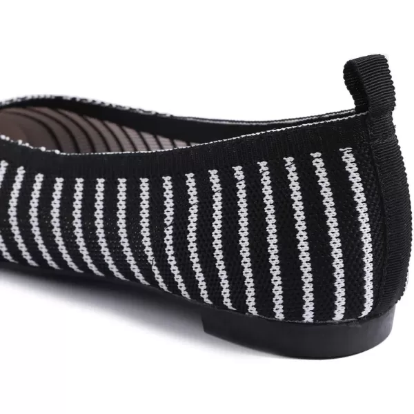 FEVERSOLE Women's Woven Pointy Fashion Cutouts Breathable Knit Flat Shoes