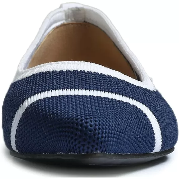 FEVERSOLE Women's Woven Pointy Fashion Cutouts Breathable Knit Flat Shoes