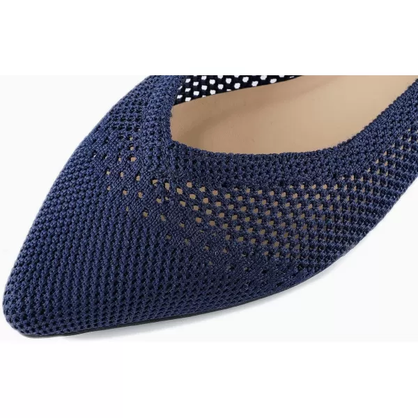 FEVERSOLE Women's Woven Pointy Fashion Cutouts Breathable Knit Flat Shoes