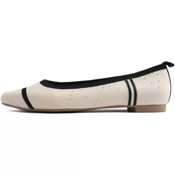 FEVERSOLE Women's Woven Pointy Fashion Cutouts Breathable Knit Flat Shoes